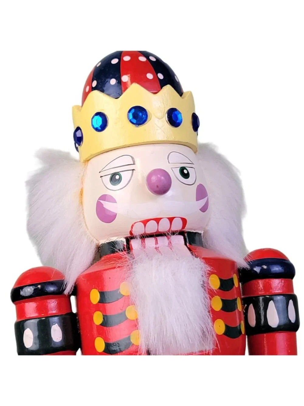 Colorful King Vintage 12 Inch Nutcracker Christmas Home Decor Holiday Jewel Blue